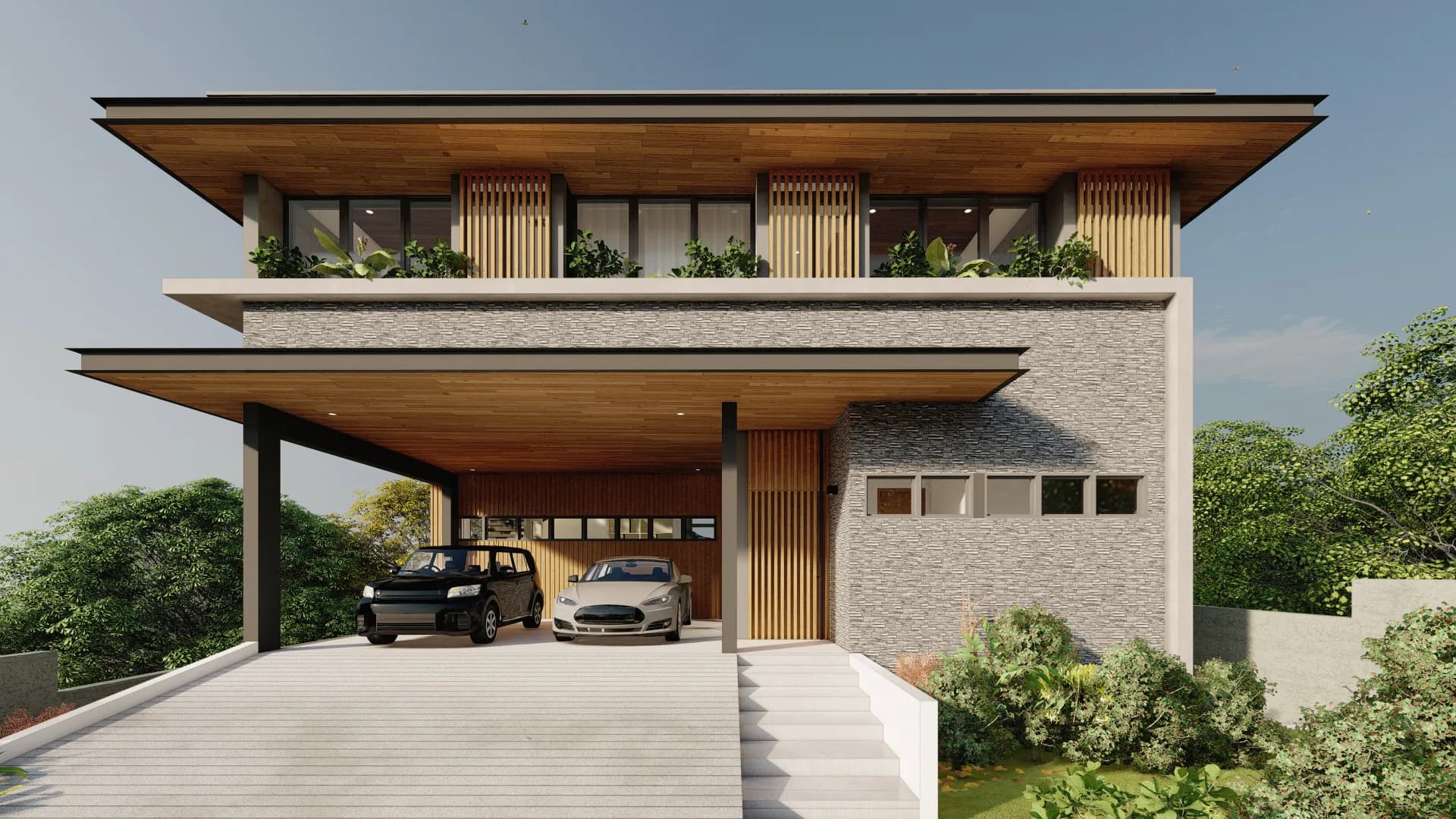 Modern two-storey house designed by Limpin+ Builders